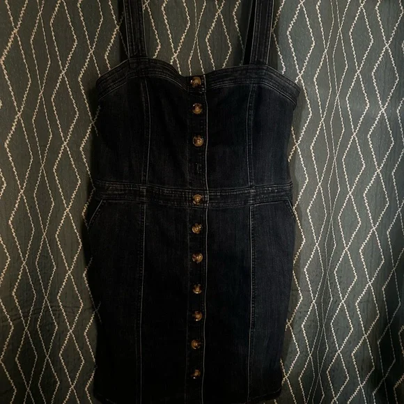 Express | Dresses | Black Denim Buttondown Dress | Poshmark